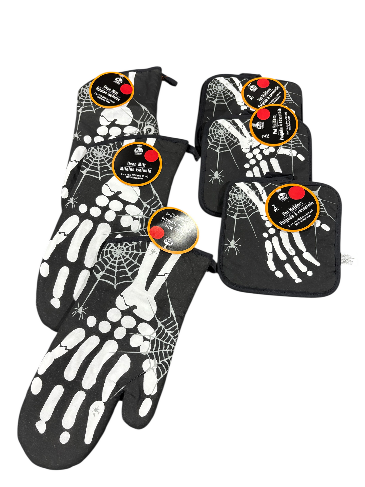 Box of Halloween Mits and Pot Holders (36 total pieces) - Halloween Decor - Freeman Liquidators - [product_description]