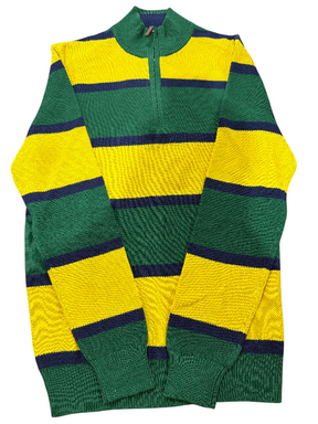 Club Room, Men's, Finley Stripe, Cotton, Piqué, Half Zip, Sweater, Yellow - Men's Clothing - Freeman Liquidators - [product_description]