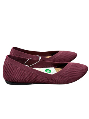 A New Day, Women's, Claire, Knit, Washable, Ballet Flats, Burgandy, Size 10