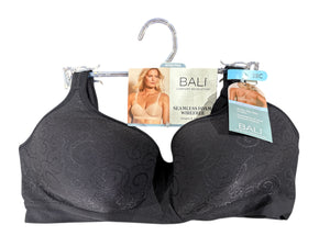Bali, Seamless, Foam, Wirefree, Bra, Black, 38C