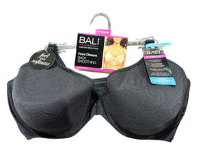 Bali, Underwire Lined, Front Closure, Bra, Black, 42C