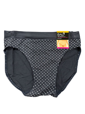 Bali, One Smooth U, High Cut, Underwear, Black/White, Large
