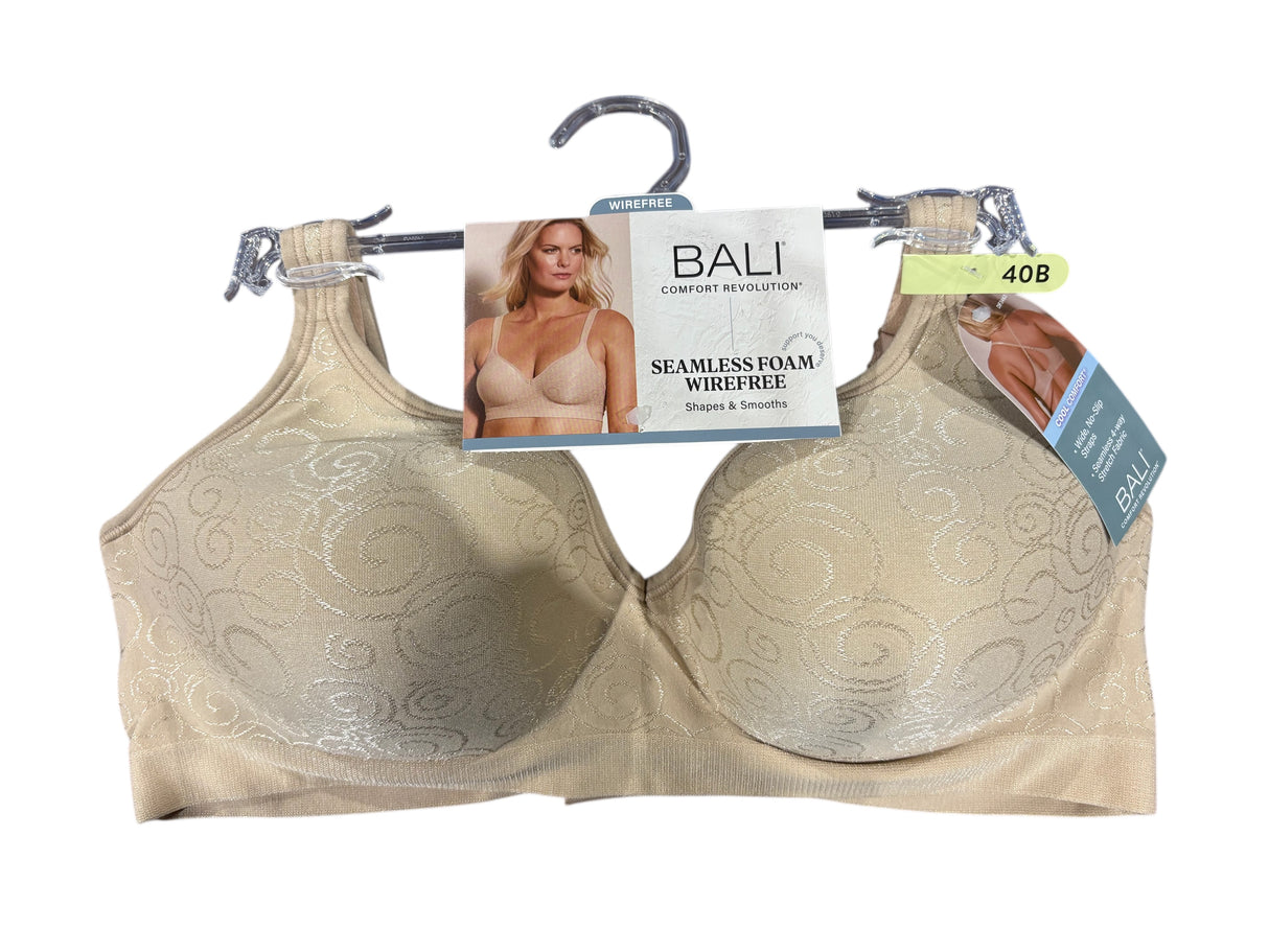 Bali, Seamless, Foam, Wirefree, Bra, Tan, 40B