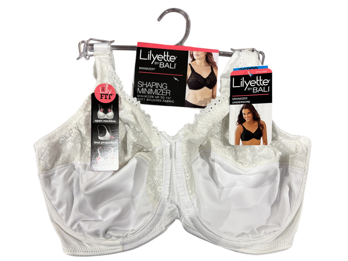 Lilyette by Bali, Shaping Minimizer, Underwire, Bra, White, 36DDD