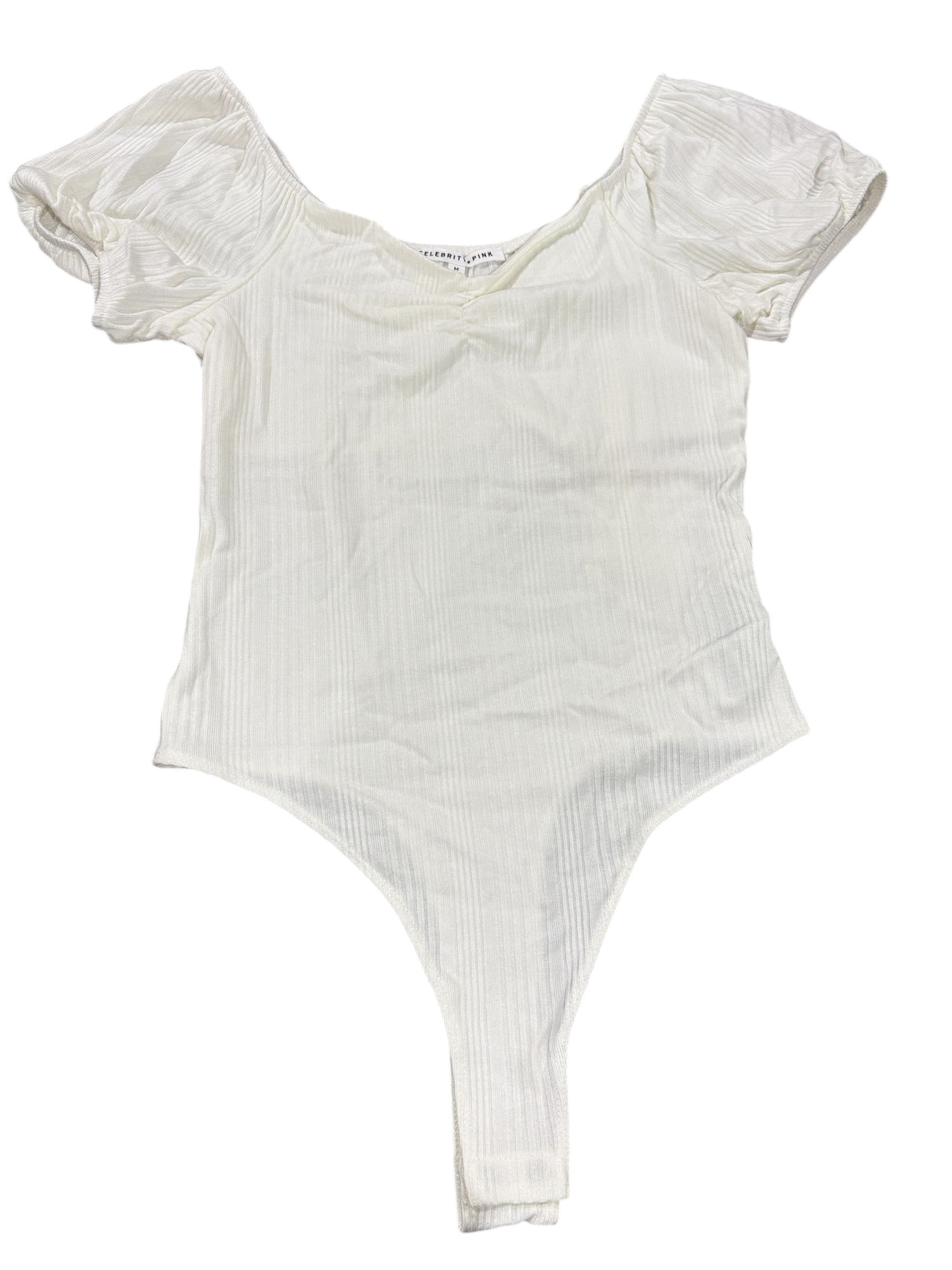 Celebrity Pink, Women's, Puff Sleeve, Bodysuit, Whisper White