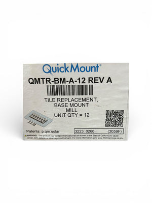 Quick Mount QMTR‑BM‑A‑12 — Tile Replacement Base Mount, Mill Finish, Rev A - Image 1