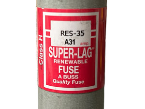 EATON, SUPER-LAG, RES-35, RENEWABLE FUSE, CLASS H - New NO Box - FreemanLiquidators - [product_description]