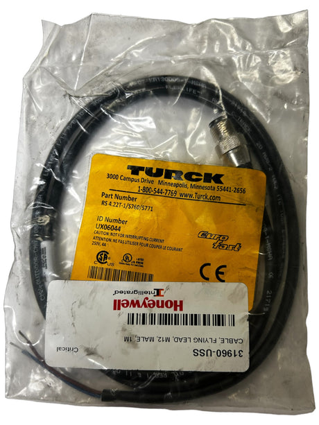 Turck, RS 4.22T-1/S760/S771, CORDSET, SINGLE ENDED, M12 EUROFAST - NEW IN ORIGINAL PACKAGING - FreemanLiquidators - [product_description]