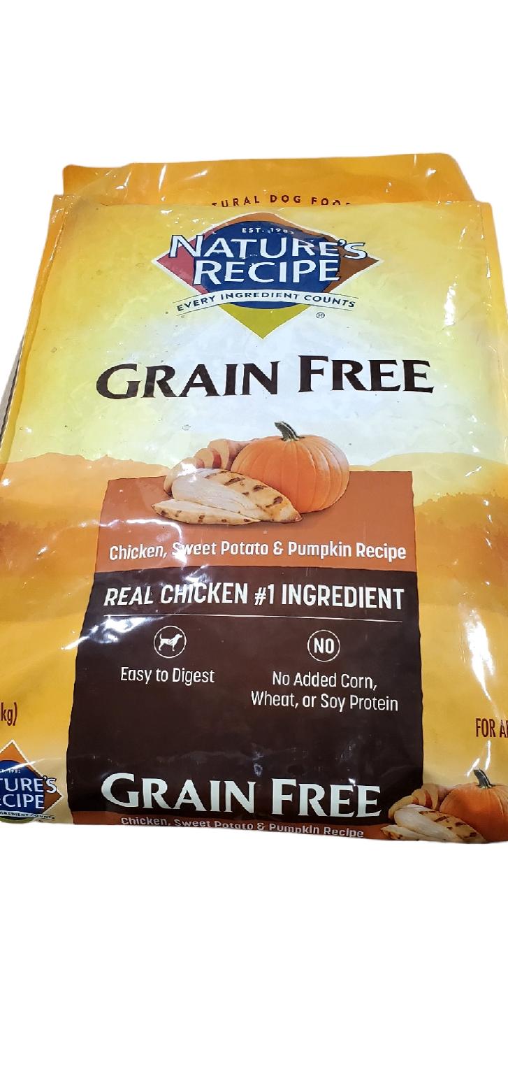 Nature′s Recipe Dry dog Food, Grain Free  Chicken, Sweet Potato & Pumpkin Recipe, 12 lb. Bag STORE PICKUP ONLY - FreemanLiquidators - [product_description]