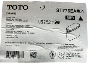 TOTO, ST776EA#01, 21 Drake, Toilet Tank, Cover, Eco-Performance, 1.28 gpf, Cotton White - New in Box - FreemanLiquidators - [product_description]