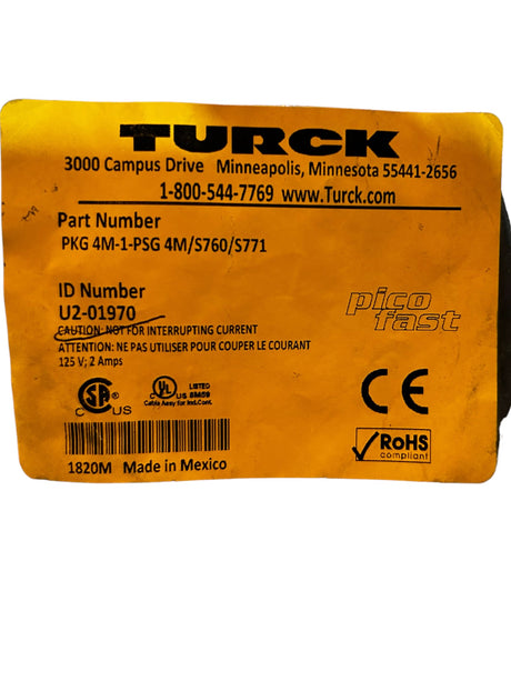 Turck, PKG 4M-1-PSG 4M/S760/S771, Double-ended Cable / Cordset - NEW IN ORIGINAL PACKAGING - FreemanLiquidators - [product_description]