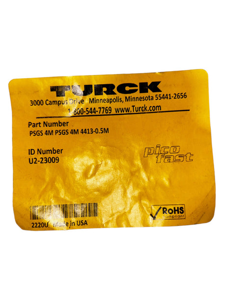 Turck, PSGS 4M PSGS 4M 4413-0.5M, Double-ended Cable / Cordset - NEW IN ORIGINAL PACKAGING - FreemanLiquidators - [product_description]