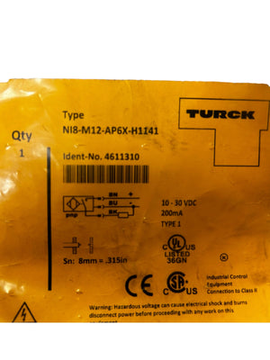 Turck, NI8-M12-AP6X-H1141, Proximity Sensor - NEW IN ORIGINAL PACKAGING - FreemanLiquidators - [product_description]