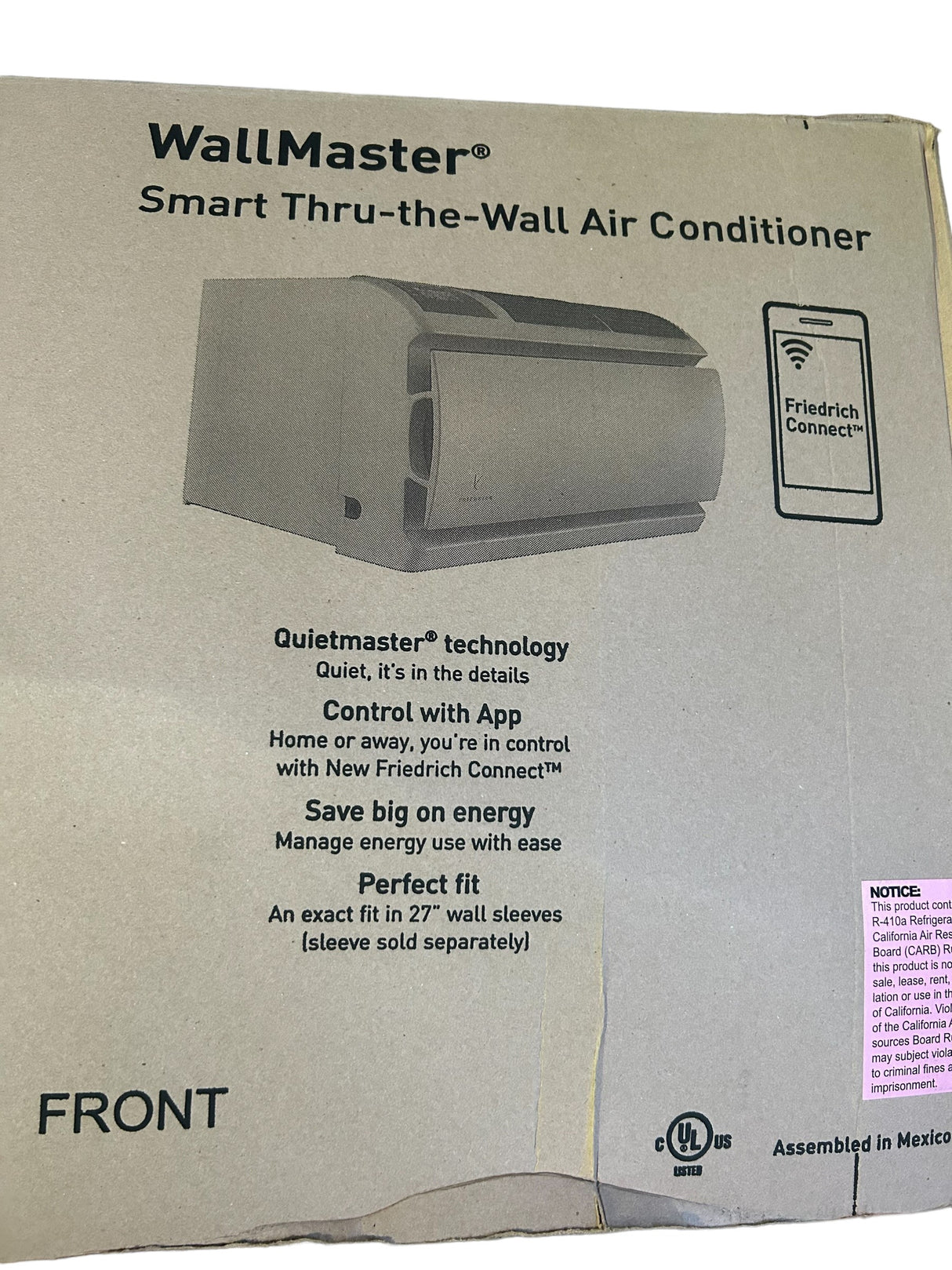 FRIEDRICH, WET16A33A, Through-the-Wall Air Conditioner, 15,400 BtuH, 550 to 700 sq ft, 230V AC, 6-20P - FreemanLiquidators - [product_description]