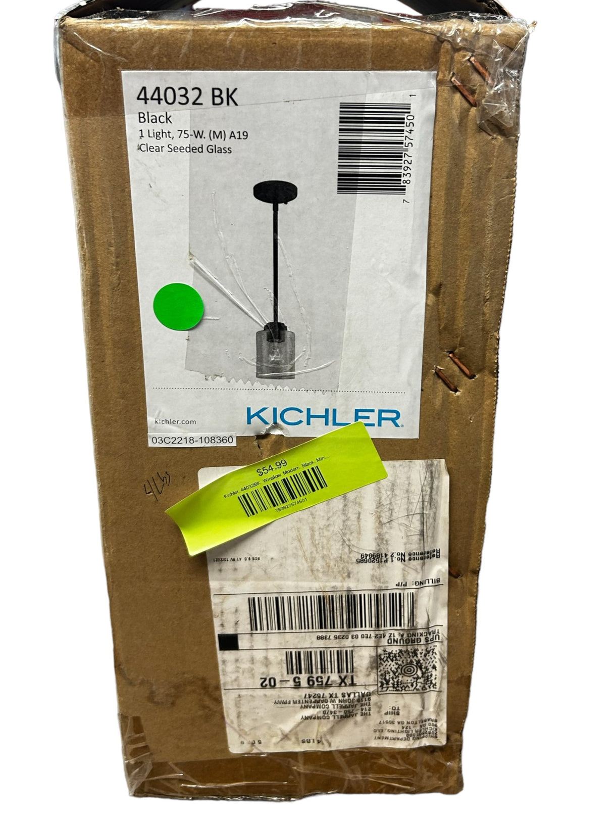 Kichler, 44032BK, Winslow, Modern, Black, Mini, Hanging Lamp - New in Box - FreemanLiquidators - [product_description]