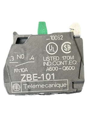 SCHNEIDER ELECTRIC, ZBE101, Harmony XB4, Single contact block, screw clamp terminal, 22mm, 1NO, 6 A, 600 V - NEW IN ORIGINAL PACKAGING - FreemanLiquidators - [product_description]