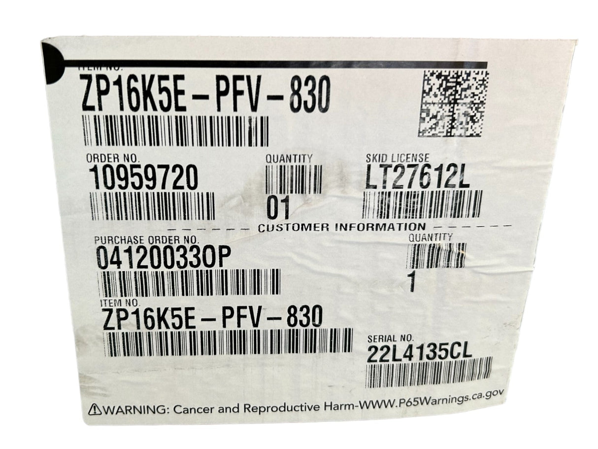 Copeland, Scroll, Compressor, ZP16K5E-PFV-830, 1 PH, 15500-21500 BTU, R410A - FreemanLiquidators - [product_description]