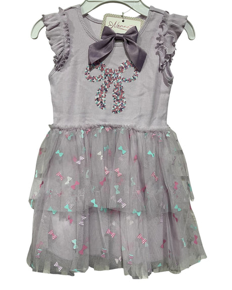 Nannette, Girls, Dress & Hair Bow, Purple - girls clothing - Freeman Liquidators - [product_description]