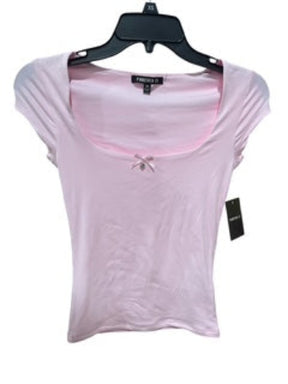Forever 21, Women's, Square Neck, Short Sleeve Shirt, Pink - Women's Clothing - Freeman Liquidators - [product_description]