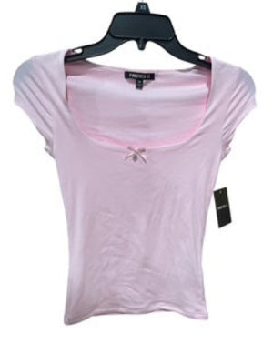 Forever 21, Women's, Square Neck, Short Sleeve Shirt, Pink - Women's Clothing - Freeman Liquidators - [product_description]