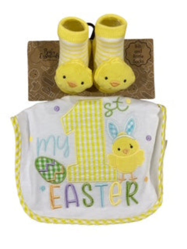 Baby Essentials, My 1st Easter, Bib and Booties Set - Bib & Bootie Set - Freeman Liquidators - [product_description]