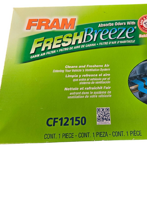 FRAM Fresh Breeze Cabin Air Filter w/ Arm and Hammer Baking Soda CF12150 for Mazda / Toyota Vehicles - Freeman Liquidators