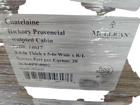 Chatelaine Hickory Provencial Sculpted Cabin Engineered Flooring 3/4 thick x 5" wide x R/L 20 Sq ft per Box 3.99 per Sq Foot - Freeman Liquidators