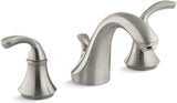 Kohler 10272-4-bn  Forte Sculpted Widespread Lav Faucet, Bathroom Sink Faucet with Sculpted Lever Handles, Brushed Nickel - Freeman Liquidators - [product_description]