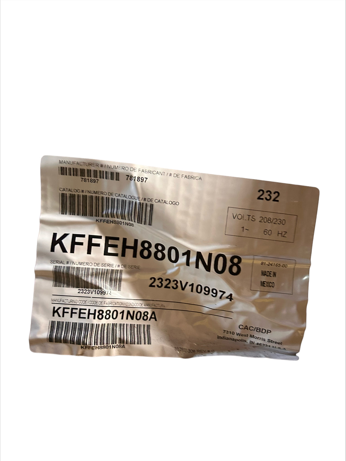 KFFEH8801N08, 8KW, 1PH, ELECTRIC HEATER, NON FUSED, FITS 18K - FreemanLiquidators - [product_description]