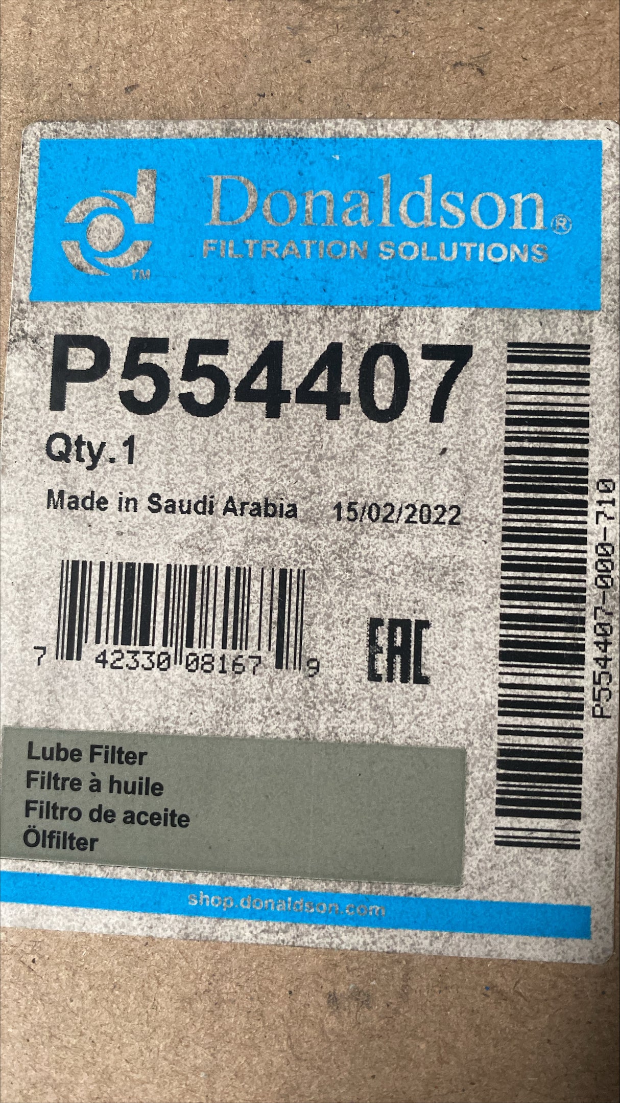 Donaldson, P554407, Full Flow, Spin-On, Lube Filter - FreemanLiquidators - [product_description]