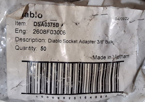 Diablo 3/8" Socket Adapter - DSA0375B  (Bag of 48)