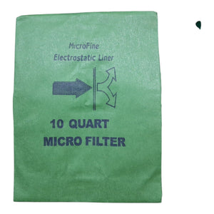 Eco Green Microfine Electrostatic Liner 10-Quart Backpack Vacuum Filter Bags VP01011 | 10-Pack