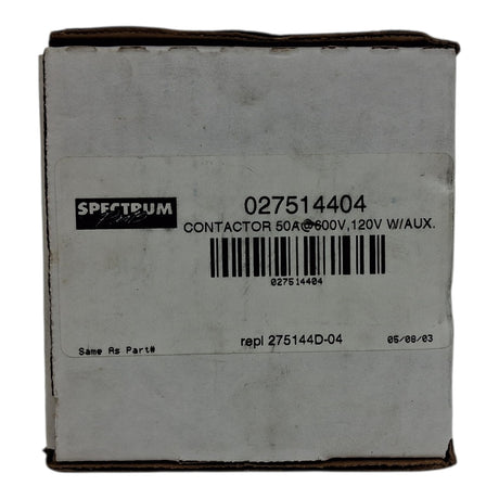 FURNAS 42DF35AFRA Contactor 50a @600v  120v w/aux Spectrum Parts 027514404 - hvac parts - Freeman Liquidators - [product_description]