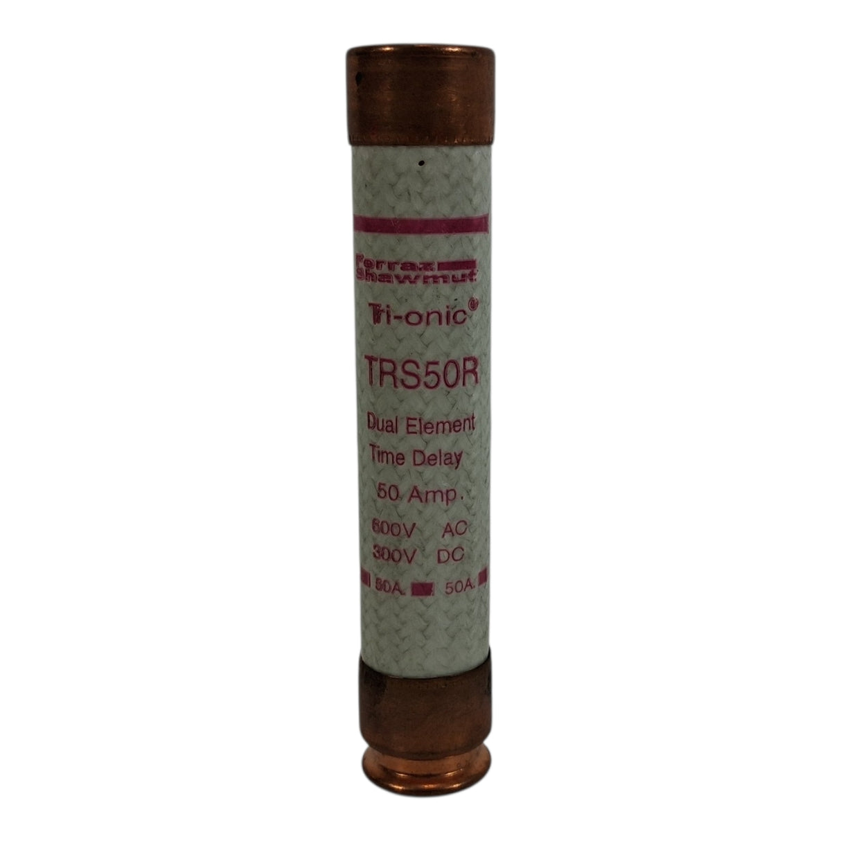 Ferraz Shawmut TRS50R — 50A Class RK5 Tri‑Onic Time‑Delay Fuse (600V AC / 300V DC)