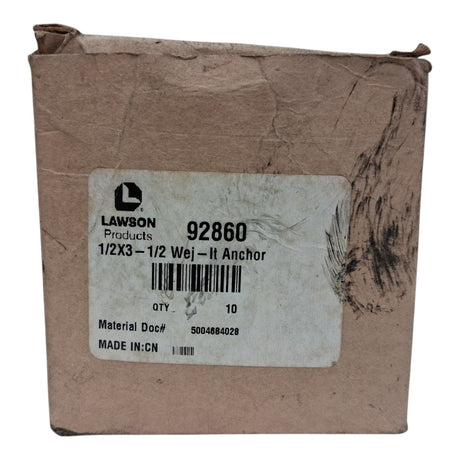 LAWSON PRODUCTS / WEJ-IT® WEDGE TYPE ANCHOR BOLT — 92860 (BOX OF 10)