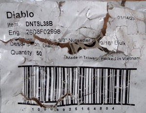 Diablo 3/8" Nutsetter 2-9/16" - DNTSL38B  (Bag of 36)