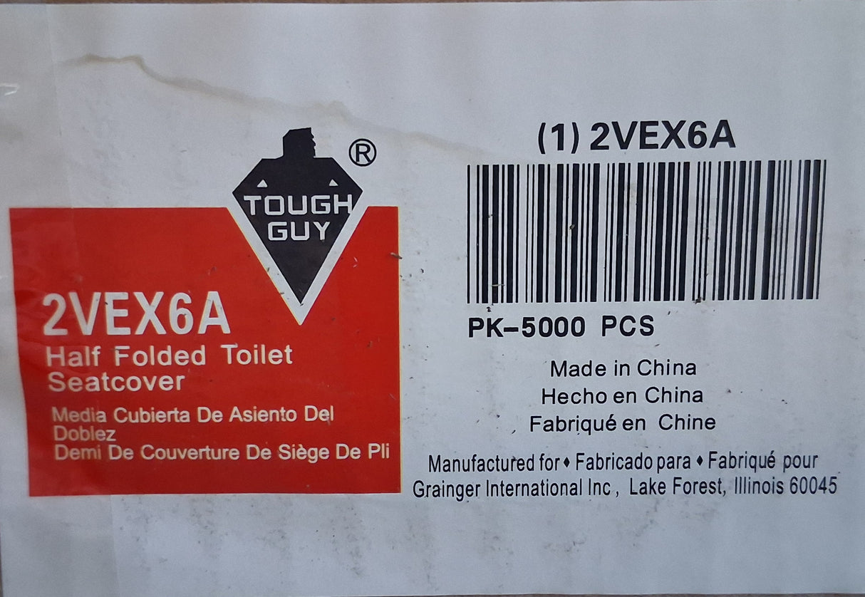 Tough Guy 2VEX6A Half Folded Toilet Seat Cover  (5000 PCS)