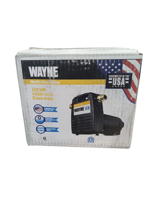 Wayne Cast Iron Portable Transfer Water Pump 1,450 GPH, 1/2 HP, 3/4in. Model Number PC4