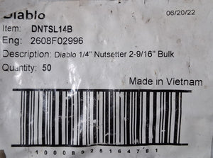 Diablo 1/4" Nutsetter 2-9/16" - DNTSL14B  (Bag of 35)