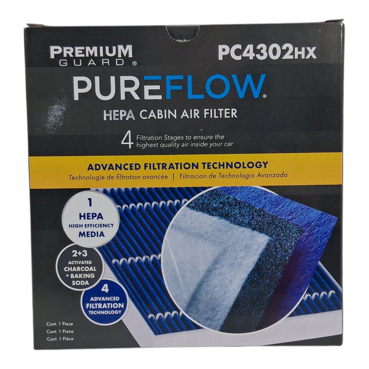 PureFlow PC4302HX High‑Efficiency Cabin Air Filter – Activated Carbon + HEPA Filtration - Cabin Air Filter - Freeman Liquidators - [product_description]