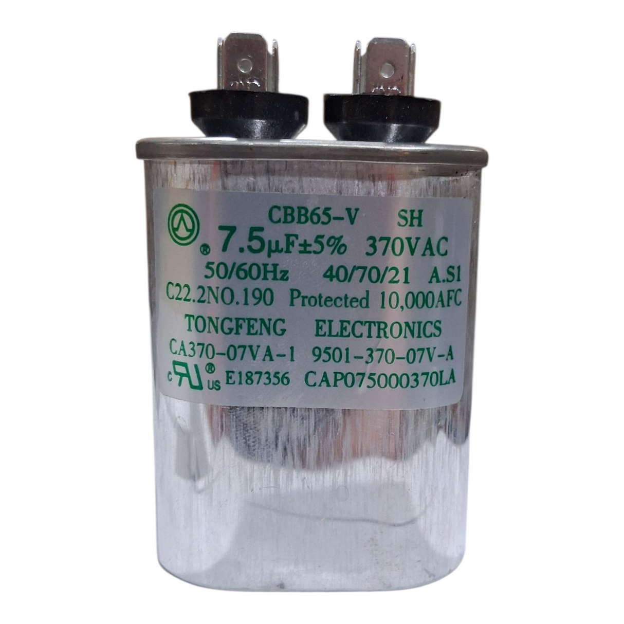TongFeng, 7.5 µF, 370VAC, Run Capacitor, CBB65-V