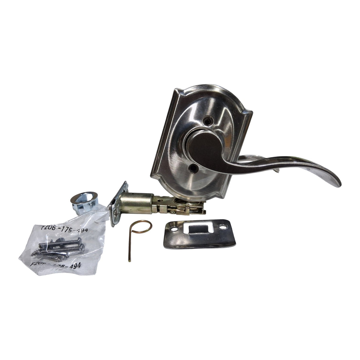 SCHLAGE ACCENT SATIN NICKEL PASSAGE DOOR LEVER WITH CAMELOT TRIM | F10 ACC 619 CAM