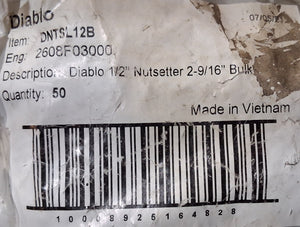 Diablo 1/2" Nutsetter 2-9/16" - DNTSL12B  (Bag of 60)