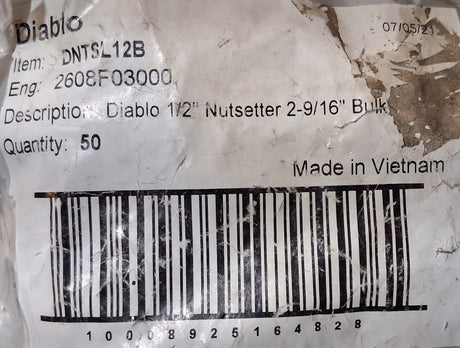 Diablo 1/2" Nutsetter 2-9/16" - DNTSL12B  (Bag of 60)