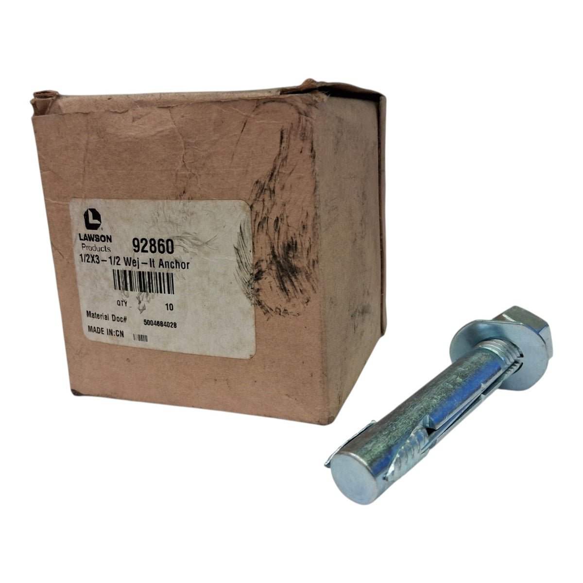 LAWSON PRODUCTS / WEJ-IT® WEDGE TYPE ANCHOR BOLT — 92860 (BOX OF 10)