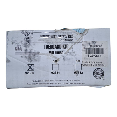 Hollaender Bumble Bee Toeboard Kit Mfr. Part Number 92380 / Grainger Cross-Ref 39K866