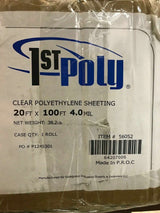 1st Poly, Clear Poly Sheeting, 20' x 100', 4 MIL 56052