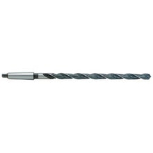 Load image into Gallery viewer, High Speed Steel Taper Shank Extra Long Twist Drill - Tool Material: High Speed Steel, Shank Style: Taper Shank, Flute Shape: Normal Spiral - helical Flutes, Drill Point Angle: 118 Degrees, Overall Length: 18&quot; Size: 1-1/8&quot;,
