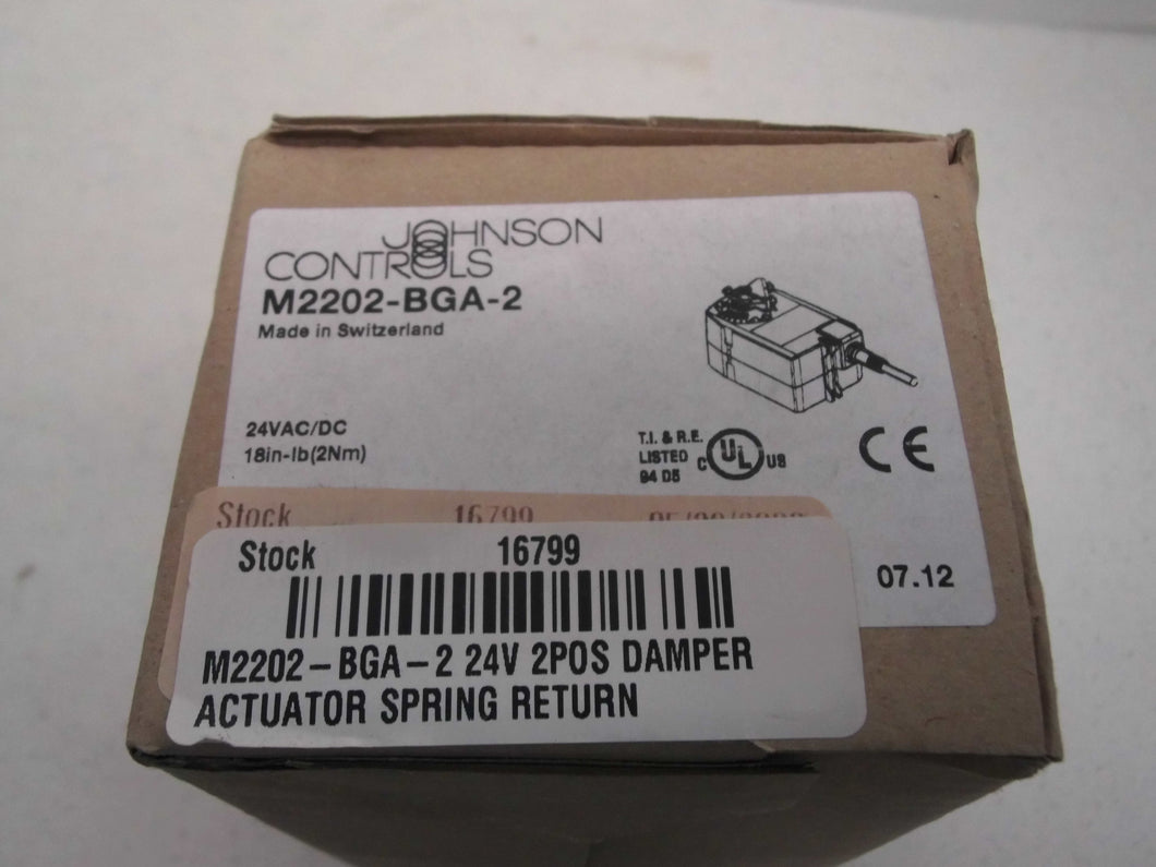 Johnson Controls Electric Spring Return Actuators M2202-BGA-2