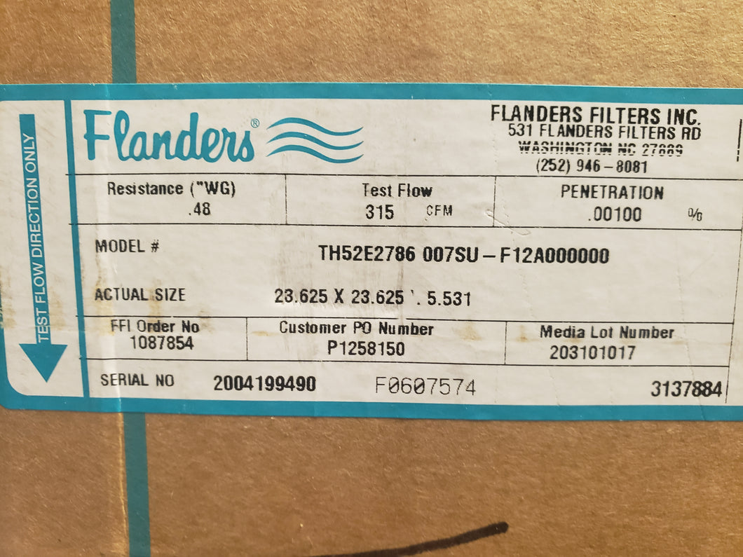 2 PACK - Flanders Filter Model TH52E2786 007SU - F12A000000 - FreemanLiquidators
